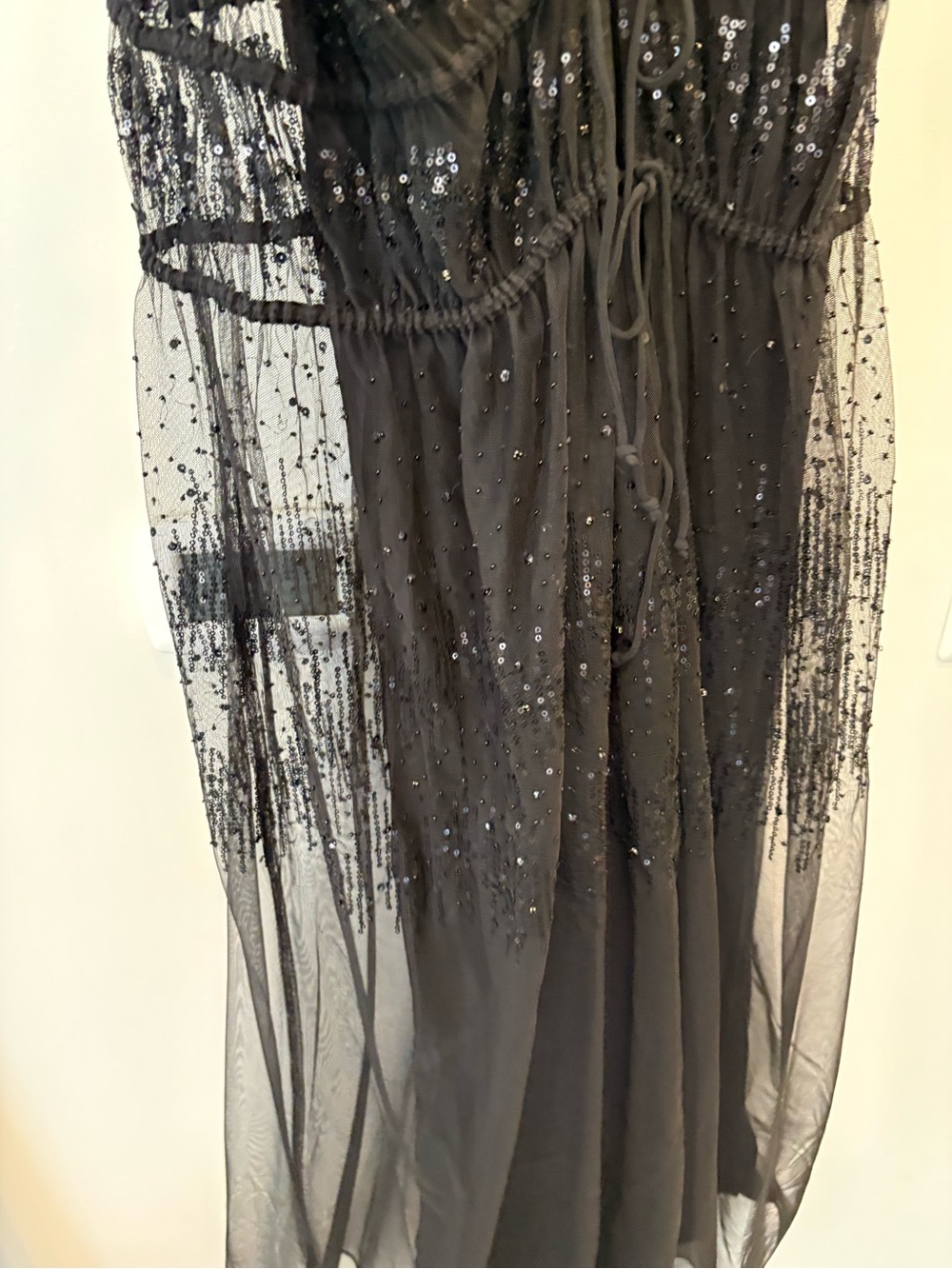 ALL SAINTS Robyn Embellished Black Sequin Tulle Maxi Dress NWT 6 - Picture 15 of 15